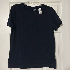 NWT Loft Women’s Medium Solid Navy Cotton T-Shirt
